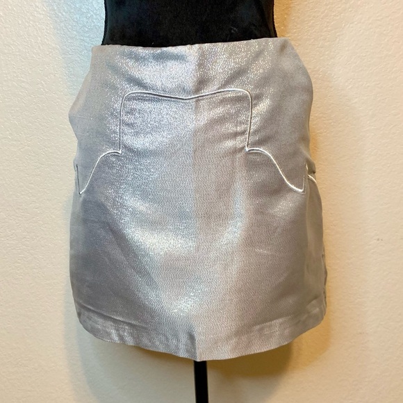 Silver Mini Skirt - Picture 4 of 14